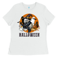 White hallowen panda Ladies Tee - LillyAllenDesigns