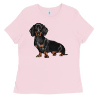 Bubblegum Pink Dachshund Dog Illustrations Ladies Tee - LillyAllenDesigns