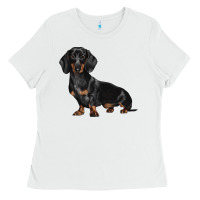 White Dachshund Dog Illustrations Ladies Tee - LillyAllenDesigns
