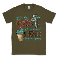 Army Green give me coffee to get me started & jesus to keep me going Classic Tee - BarkalooDesign