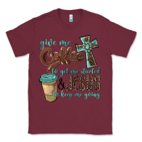 Burgundy give me coffee to get me started & jesus to keep me going Classic Tee - BarkalooDesign