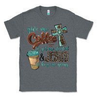Charcoal Heather give me coffee to get me started & jesus to keep me going Classic Tee - BarkalooDesign