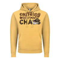 Vintage Mustard caffeine before chaos Vintage Hoodie - BarkalooDesign