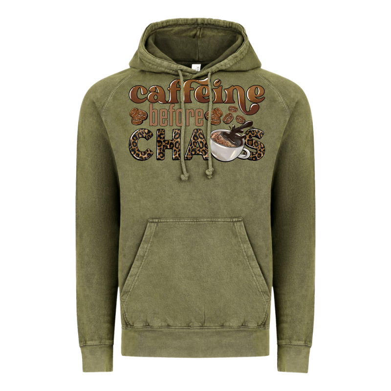 Caffeine Before Chaos Vintage Hoodie by BarkalooDesign | Teevron