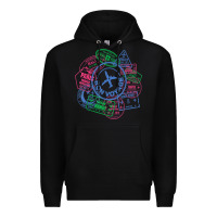 Black bon voyage travel stamp t shirt Premium Hoodie - linhVisuals