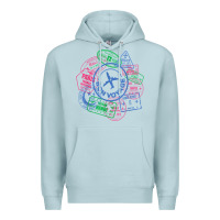 Blue Mist bon voyage travel stamp t shirt Premium Hoodie - linhVisuals