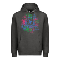 Charcoal Heather bon voyage travel stamp t shirt Premium Hoodie - linhVisuals