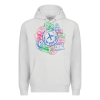 Dove Grey bon voyage travel stamp t shirt Premium Hoodie - linhVisuals