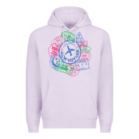 Lilac bon voyage travel stamp t shirt Premium Hoodie - linhVisuals