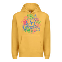 Mustard bon voyage travel stamp t shirt Premium Hoodie - linhVisuals