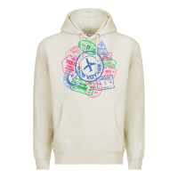 Oatmeal Heather bon voyage travel stamp t shirt Premium Hoodie - linhVisuals