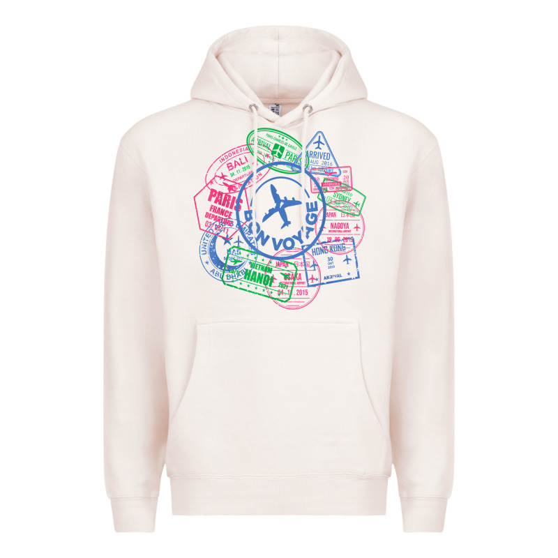 Bon Voyage Travel Stamp T Shirt Premium Hoodie by linhVisuals | Teevron