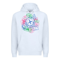 White bon voyage travel stamp t shirt Premium Hoodie - linhVisuals