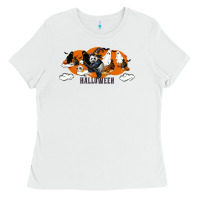 White Hallowen Panda Ladies Tee - LillyAllenDesigns