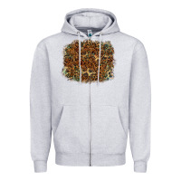 Heather Grey leopard leather turquoise background Zipper Hoodie - RanaPortraitStore