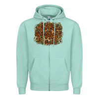 Seafoam leopard leather turquoise background Zipper Hoodie - RanaPortraitStore