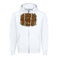 White leopard leather turquoise background Zipper Hoodie - RanaPortraitStore