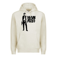 Oatmeal Heather han shot first Premium Hoodie - linhVisuals