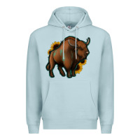 Blue Mist Western  Bison Premium Hoodie - Jasminsmagicworld