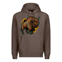 Coffee Western  Bison Premium Hoodie - Jasminsmagicworld