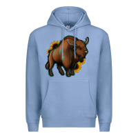 Colony Blue Western  Bison Premium Hoodie - Jasminsmagicworld