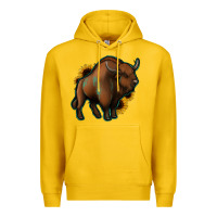 Lemon Western  Bison Premium Hoodie - Jasminsmagicworld
