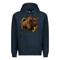 Navy Western  Bison Premium Hoodie - Jasminsmagicworld