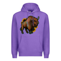 Purple Western  Bison Premium Hoodie - Jasminsmagicworld