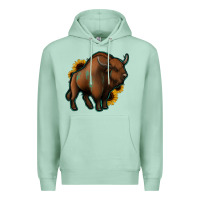 Seafoam Western  Bison Premium Hoodie - Jasminsmagicworld