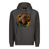 Smoke Western  Bison Premium Hoodie - Jasminsmagicworld