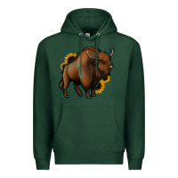 Sports Green Western  Bison Premium Hoodie - Jasminsmagicworld