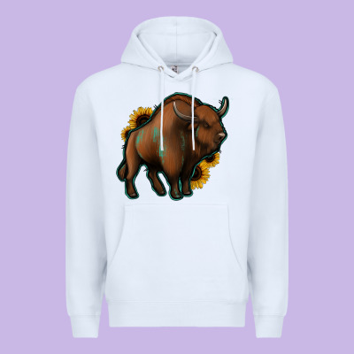 Western  Bison Premium Hoodie Designed By Jasminsmagicworld