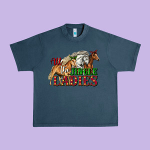 All The Jingle Ladies Christmas Horses Urban Heavy Tee Designed By Lillyallendesigns
