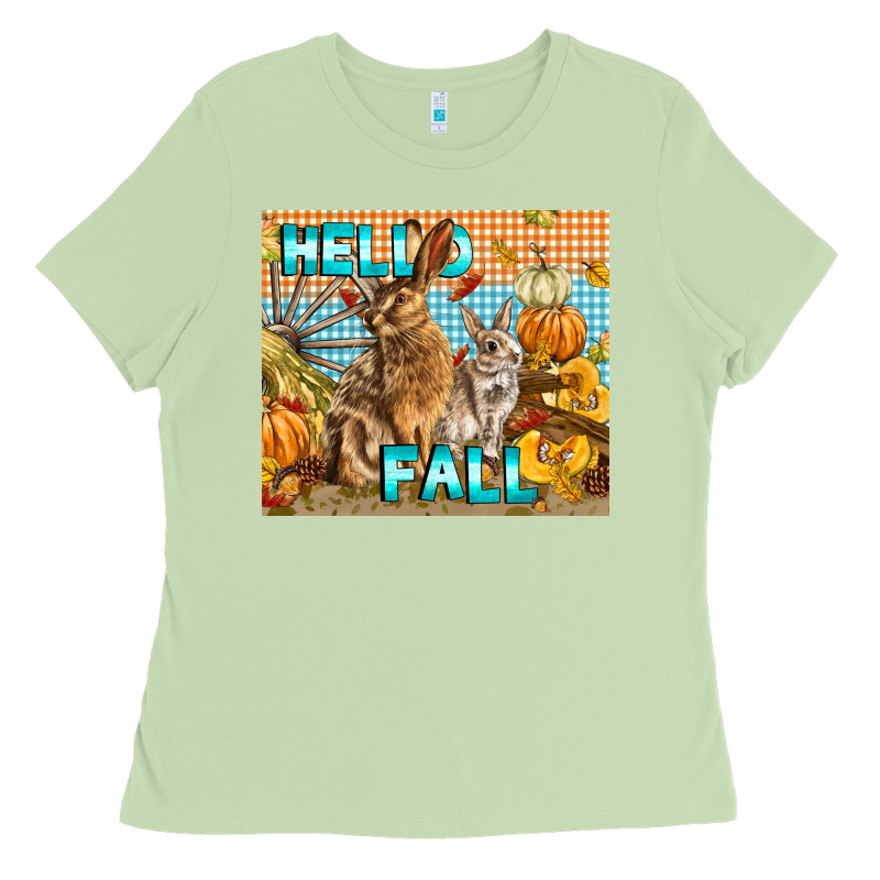 Hello Fall Rabbit Ladies Tee by LillyAllenDesigns | Teevron