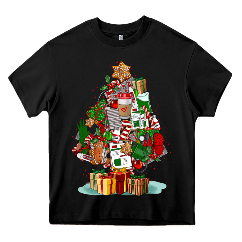 Nurse Christmas Tree Heavy Core Tee by FaDigitalArtStudio | Teevron
