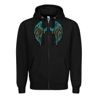 Black turquoise leopard wings Zipper Hoodie - RanaPortraitStore