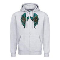 Turquoise Leopard Wings Zipper Hoodie | Teevron