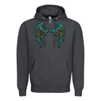 Smoke turquoise leopard wings Zipper Hoodie - RanaPortraitStore