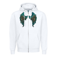 White turquoise leopard wings Zipper Hoodie - RanaPortraitStore