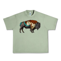 Oil Green gemstone bison Urban Heavy Tee - RanaPortraitStore