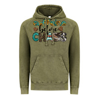 Vintage Olive western caffeine before chaos Vintage Hoodie - BarkalooDesign