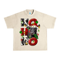 Christmas Ho Ho Ho Black Angus Urban Heavy Tee | Teevron