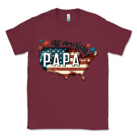 Burgundy all american papa Classic Tee - FaDigitalArtStudio