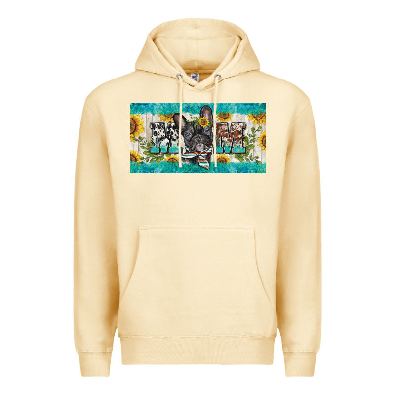 French Bulldog Mom License Plate Template Premium Hoodie by BarkalooDesign | Teevron