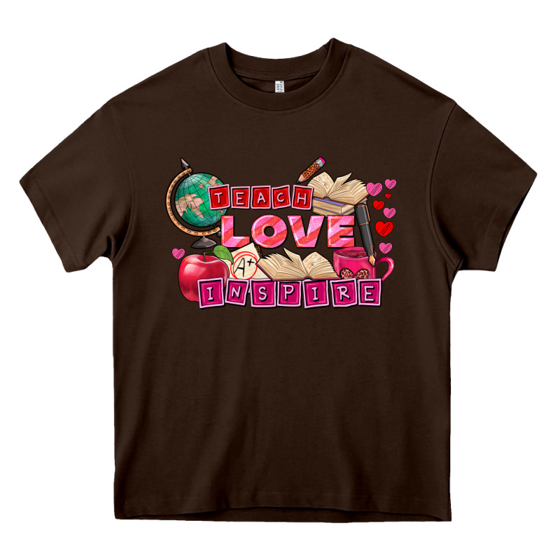 Valentine's Day Teach Love Inspire Heavy Core Tee by FaDigitalArtStudio | Teevron