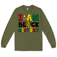 Army Green i am black history Long Sleeve Tee - Artiststas