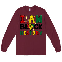 Burgundy i am black history Long Sleeve Tee - Artiststas