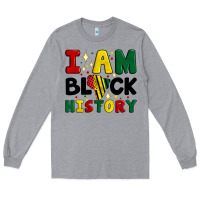 Heather Grey i am black history Long Sleeve Tee - Artiststas