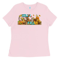 Bubblegum Pink Hello Fall Rabbit Ladies Tee - LillyAllenDesigns