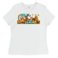 White Hello Fall Rabbit Ladies Tee - LillyAllenDesigns